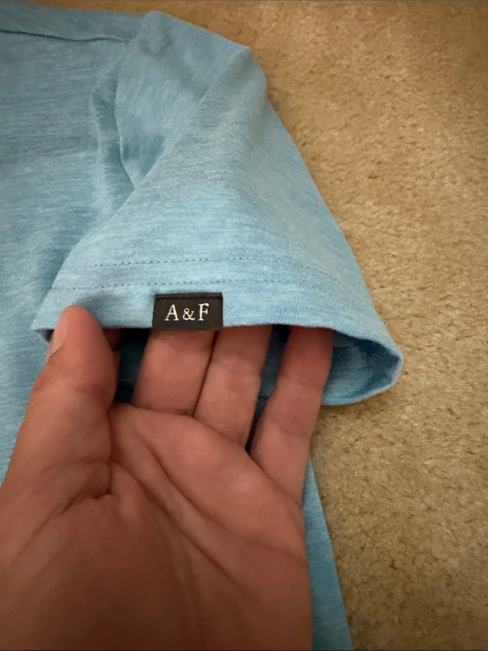 abercrombie kids heather light blue polo shirt